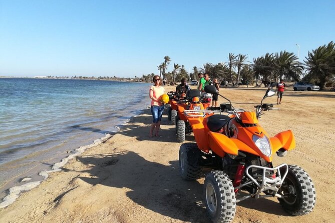 Private 3h00 quad ride on the island of Djerba - Beach riding with Borj El Castil in view